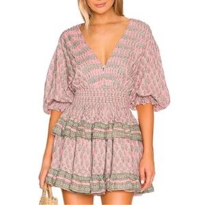 Jen's Pirate Booty Daydream Mini Dress Necter Ruffle Smocked Puff Sleeve Medium